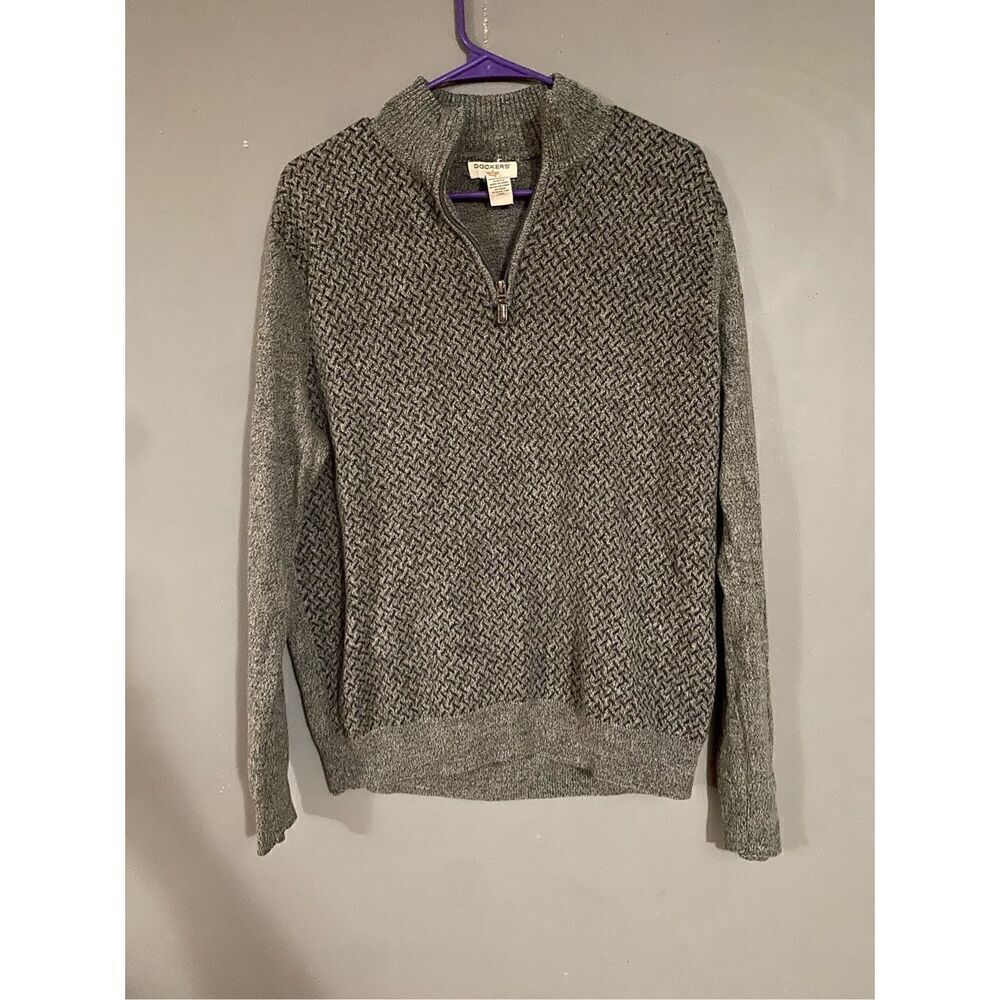 Dockers Grey Long Sleeve Collared 1/4 Zip Pullover Sweater Size Small NWOT